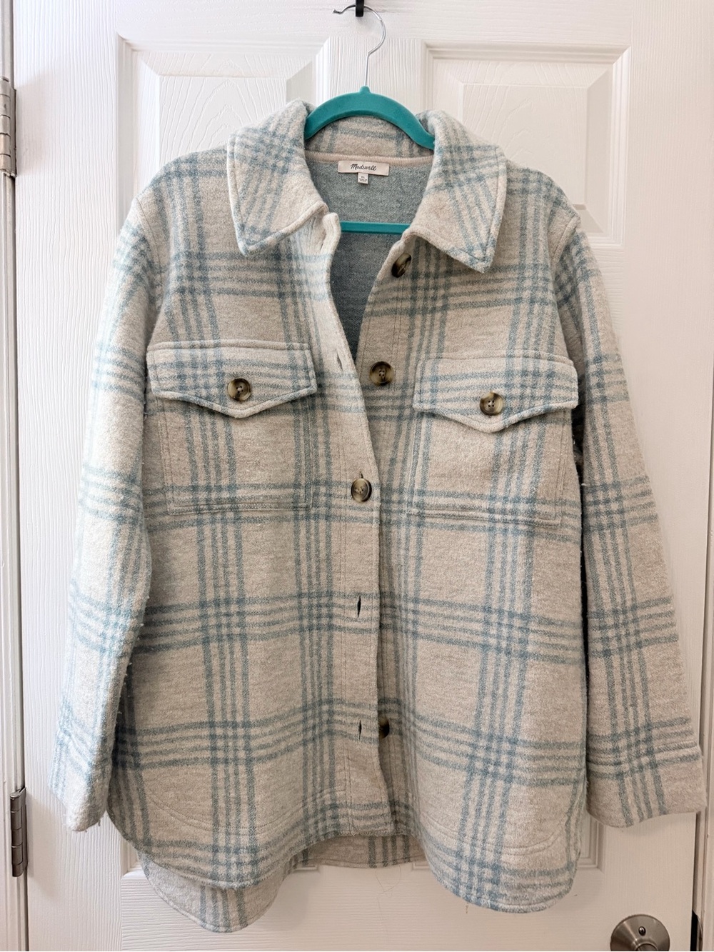 Madewell wool plaid buttoned jacket sz XL